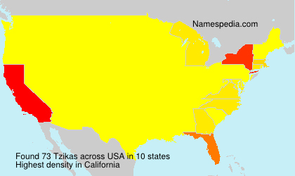 Surname Tzikas in USA