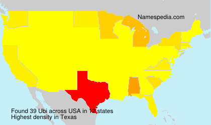 Surname Ubi in USA