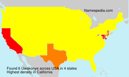 Surname Uwakonye in USA