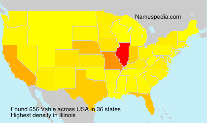 Surname Vahle in USA