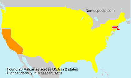 Surname Valcanas in USA