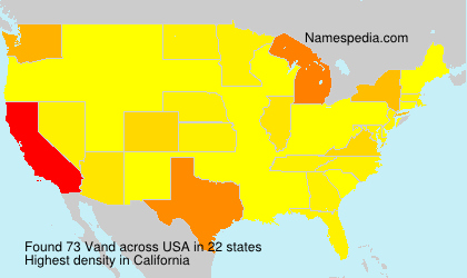 Surname Vand in USA
