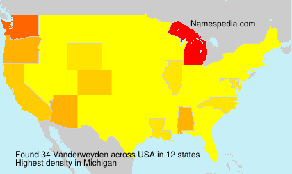 Surname Vanderweyden in USA