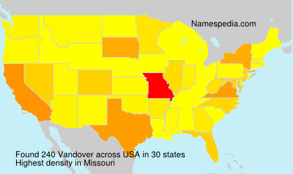Surname Vandover in USA