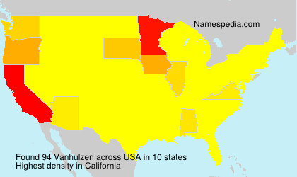 Surname Vanhulzen in USA