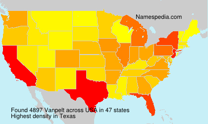 Surname Vanpelt in USA