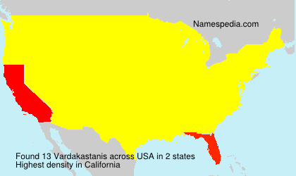Surname Vardakastanis in USA