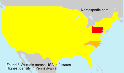 Surname Vauclain in USA