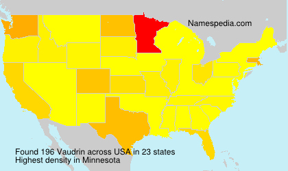 Surname Vaudrin in USA