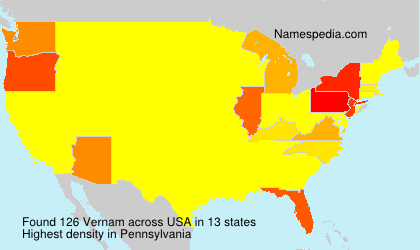 Surname Vernam in USA