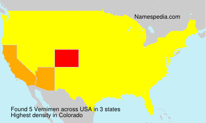 Surname Vernimen in USA