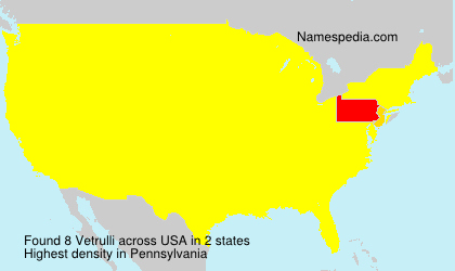 Surname Vetrulli in USA