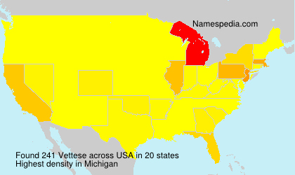 Surname Vettese in USA