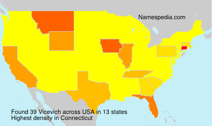 Surname Vicevich in USA