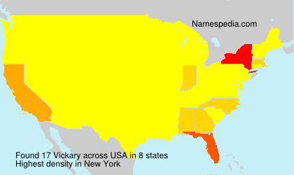 Surname Vickary in USA