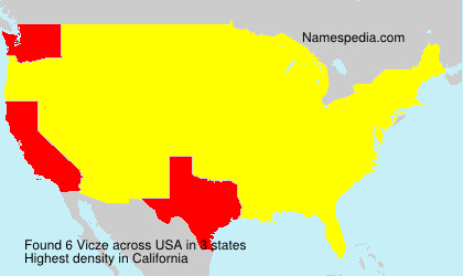 Surname Vicze in USA