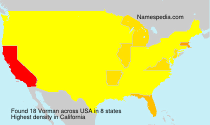 Surname Vorman in USA