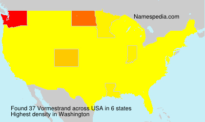 Surname Vormestrand in USA