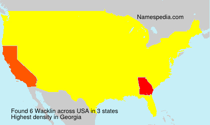 Surname Wacklin in USA