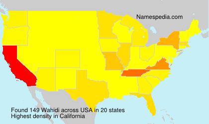 Surname Wahidi in USA