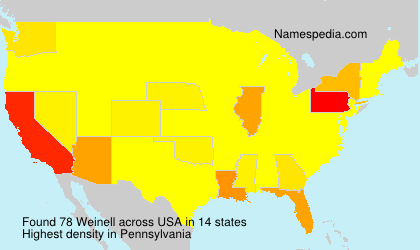 Surname Weinell in USA