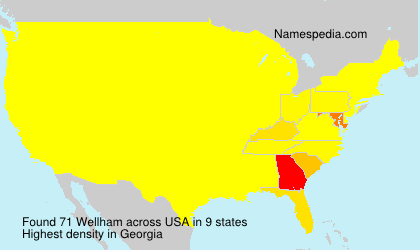 Surname Wellham in USA