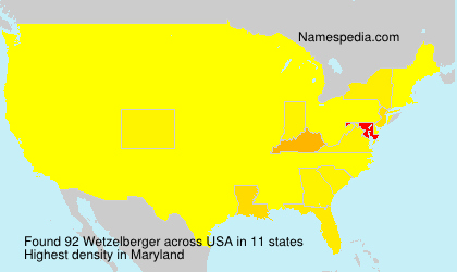 Surname Wetzelberger in USA