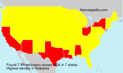 Surname Whashington in USA