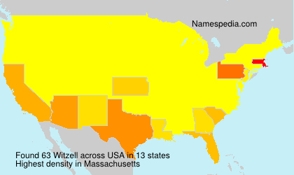 Surname Witzell in USA
