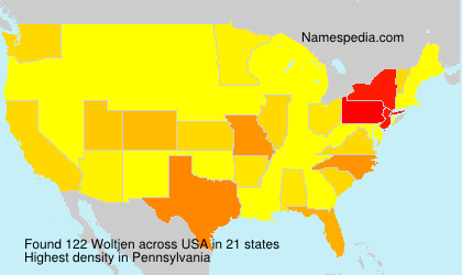 Surname Woltjen in USA