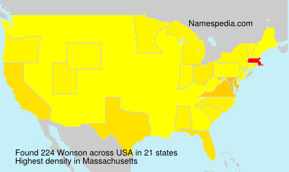 Surname Wonson in USA