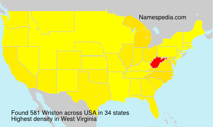 Surname Wriston in USA