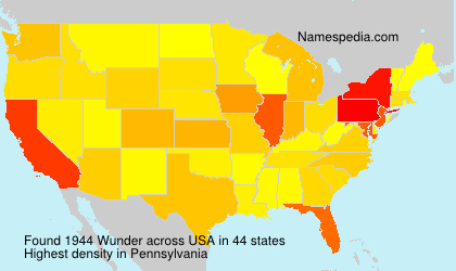 Surname Wunder in USA
