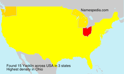 Surname Yacklin in USA