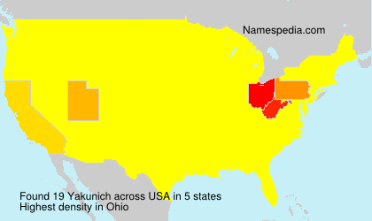 Surname Yakunich in USA