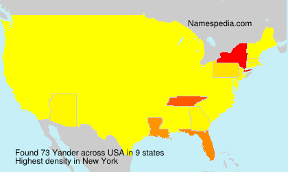 Surname Yander in USA