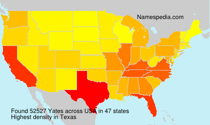 Surname Yates in USA