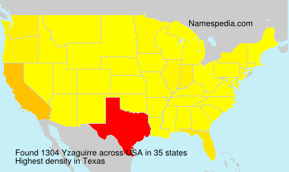 Surname Yzaguirre in USA