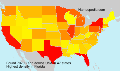 Surname Zahn in USA