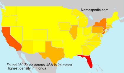 Surname Zaida in USA