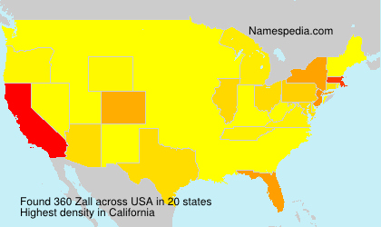 Surname Zall in USA