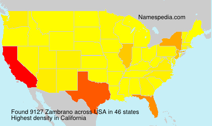 Surname Zambrano in USA