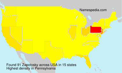 Surname Zapotosky in USA