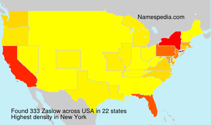 Surname Zaslow in USA