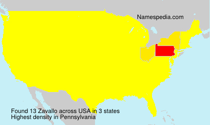 Surname Zavallo in USA