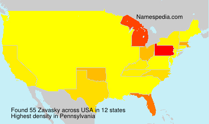 Surname Zavasky in USA