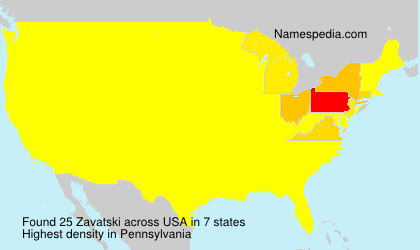 Surname Zavatski in USA