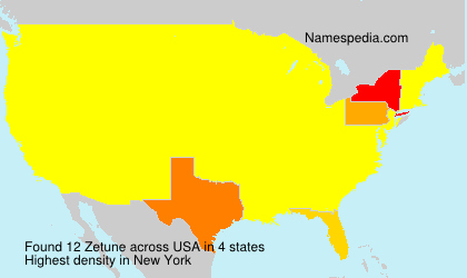 Surname Zetune in USA