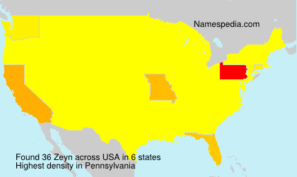 Surname Zeyn in USA
