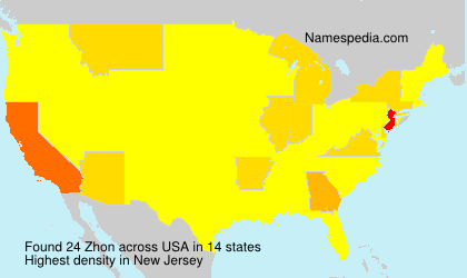 Surname Zhon in USA